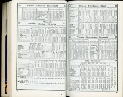 Horaire 1949 - Lignes 20, 21A, 22, 23 et 24