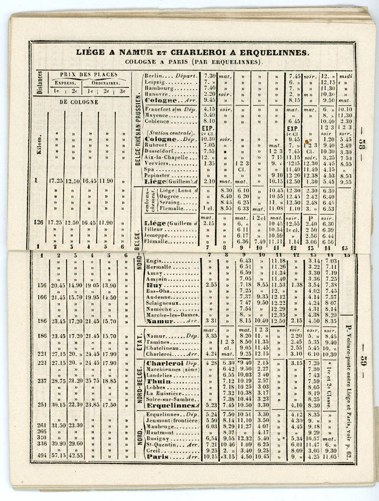 Horaire 1862