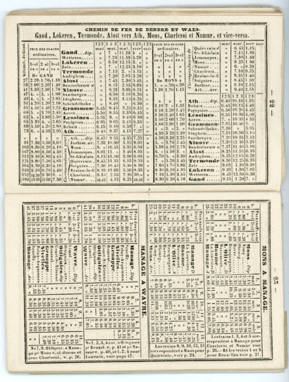 Horaire 1862