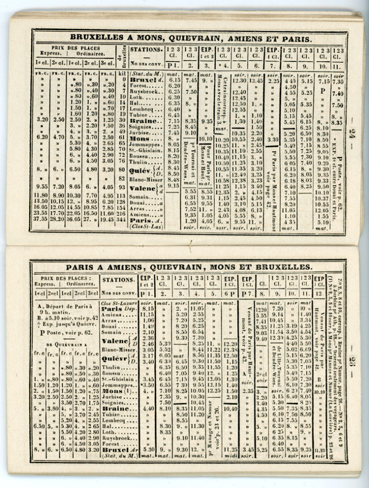 Horaire 1862