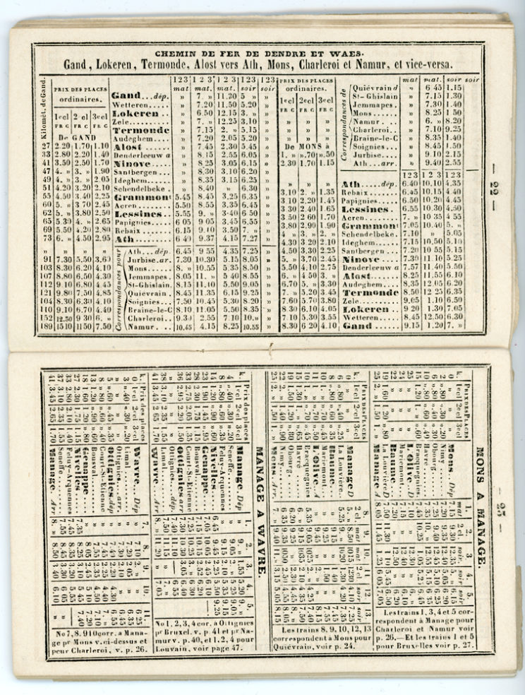 Horaires 1862