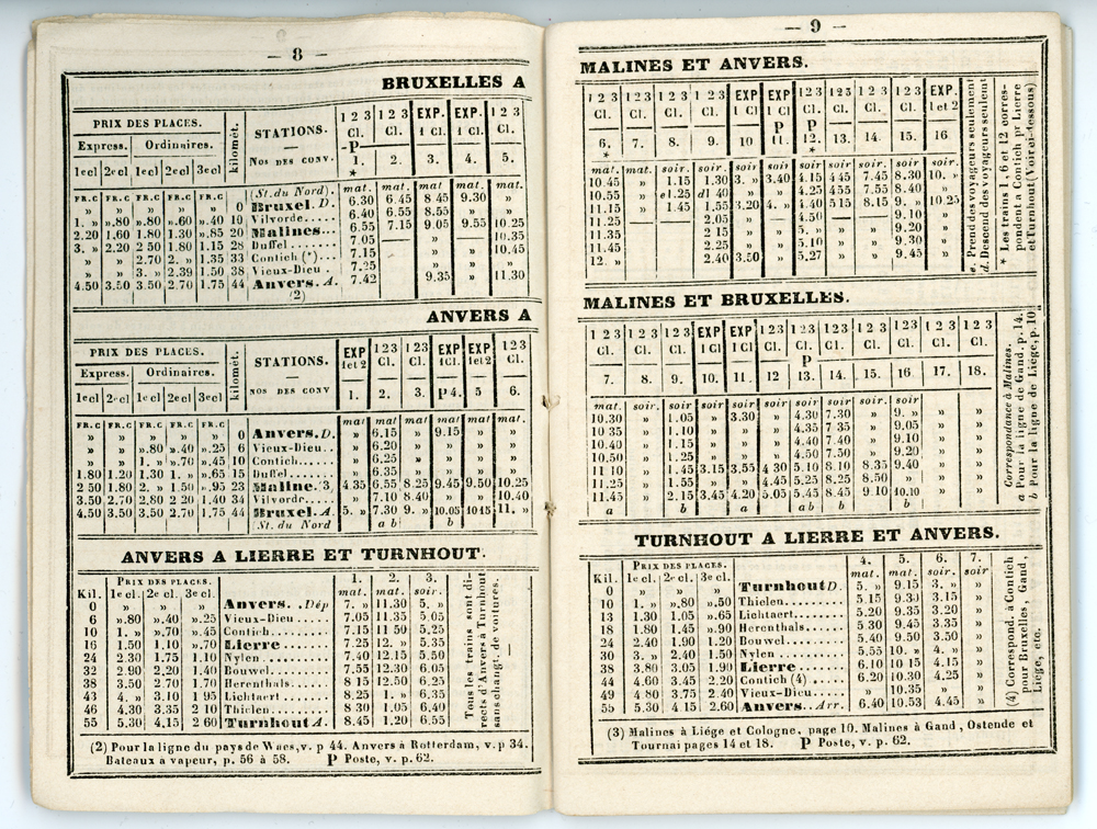 Horaire 1862