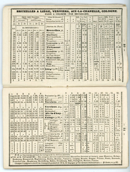 Horaire 1862
