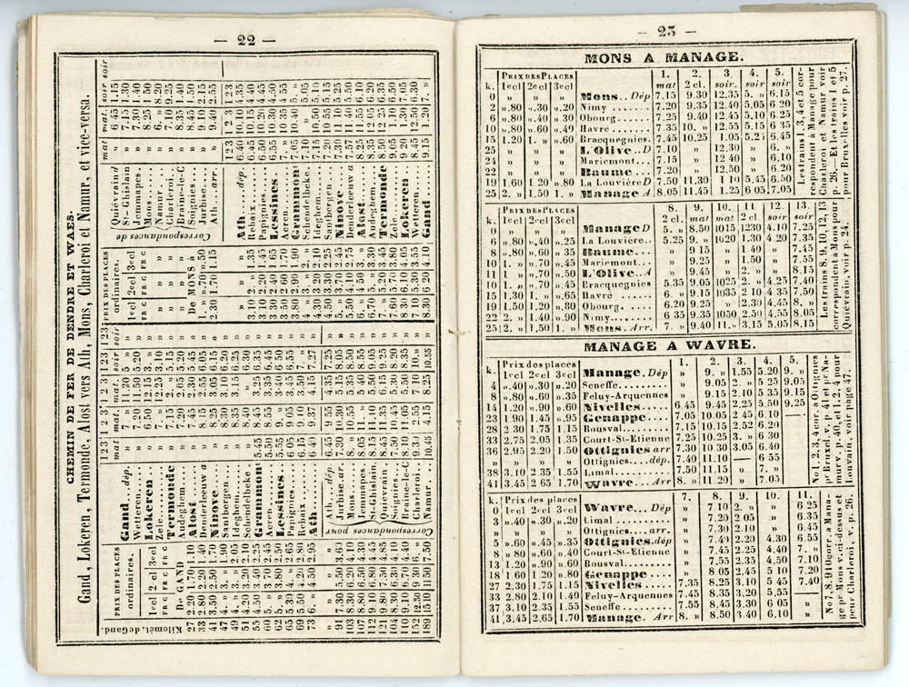 Horaire 1862