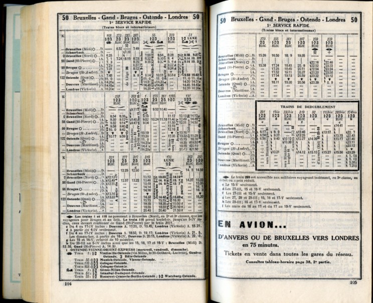 Ligne 50 (1) - Horaire 1937