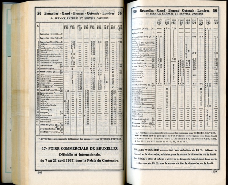 Ligne 50 (3) - Horaire 1937