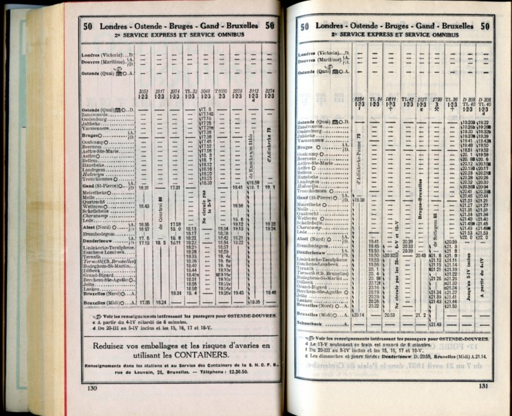 Ligne 50 (14) - Horaire 1937