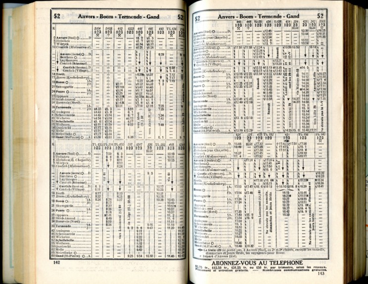 Ligne 52 (1) - Horaire 1937