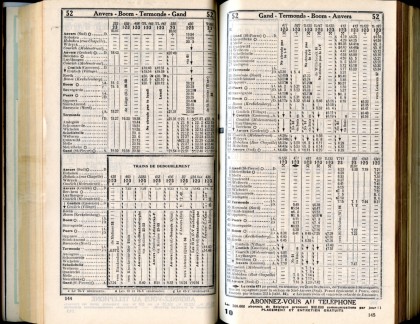 Ligne 52 (2) - Horaire 1937