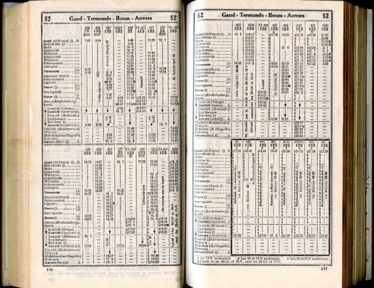 Ligne 52 (3) - Horaire 1937