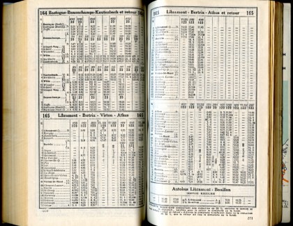 Ligne 164 - 165 (Horaire 1937)