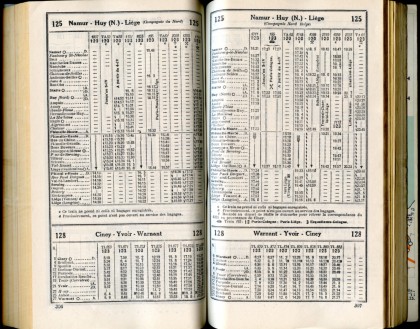 Lignes 125 - 128 (Horaire 1937)