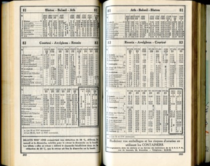 Lignes 81 - 83 (Horaire 1937)