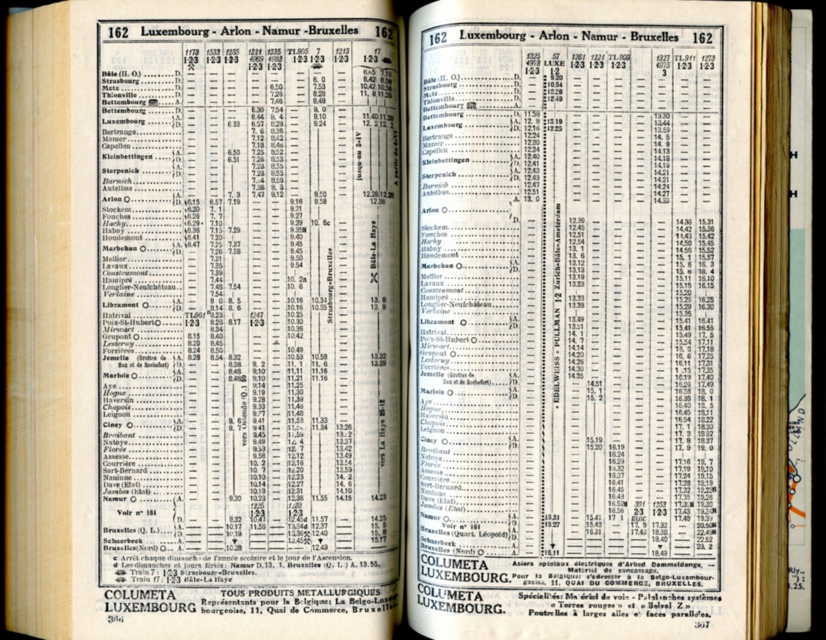 Ligne 162 (Horaire 1937)