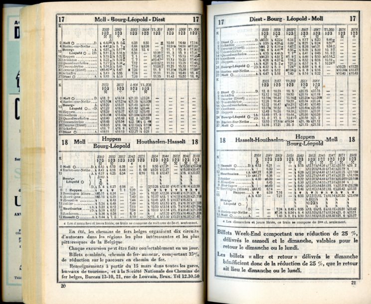 Lignes 17 - 18 (Horaires 1937)