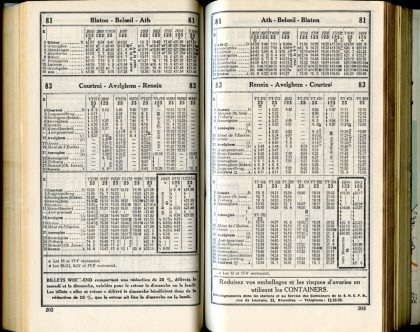 Lignes 81 - 83 (Horaires 1937)