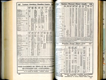 Horaires 1937 - Lignes 147 - 150 - 154