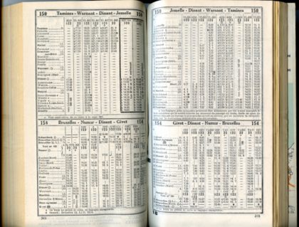 Horaires 1937 - Lignes 150 - 154