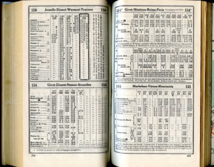 Horaires 1937 - Lignes 150 - 154 - 154A - 155