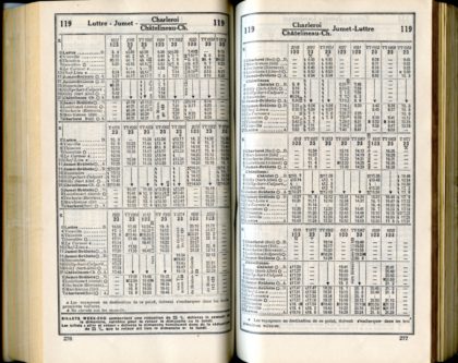Horaire 1937 - Ligne 119