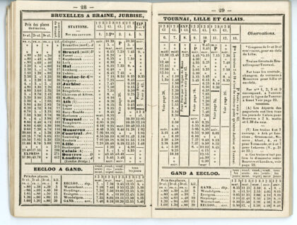 Horaire 1862