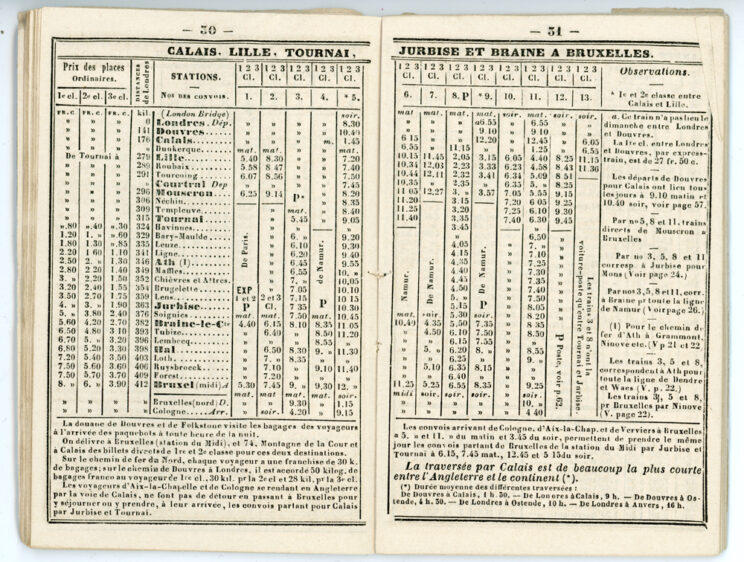 Horaire 1862